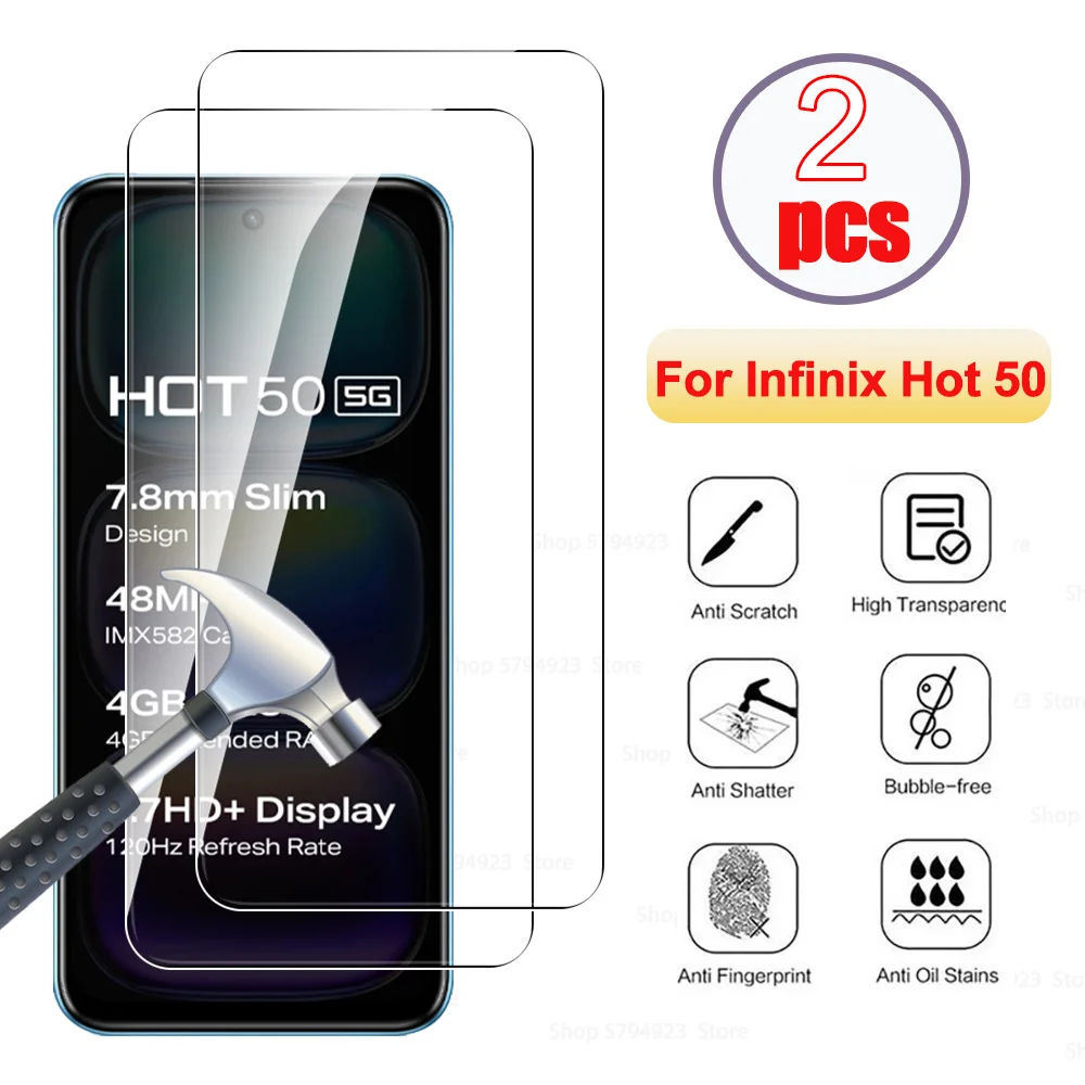 2 шт. для Infinix Hot 50 5G экран Закаленное стекло пленка для InfinixHot50 infinix 50hot hot50 X6720 6,7 дюйма