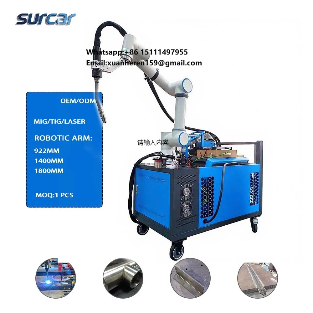 Intelligent Robotic Kit Industrial 6-Axis Hand Arm Cobot Collaborative Argon MIG Welding Robot with Motor 3kW 380V/220V