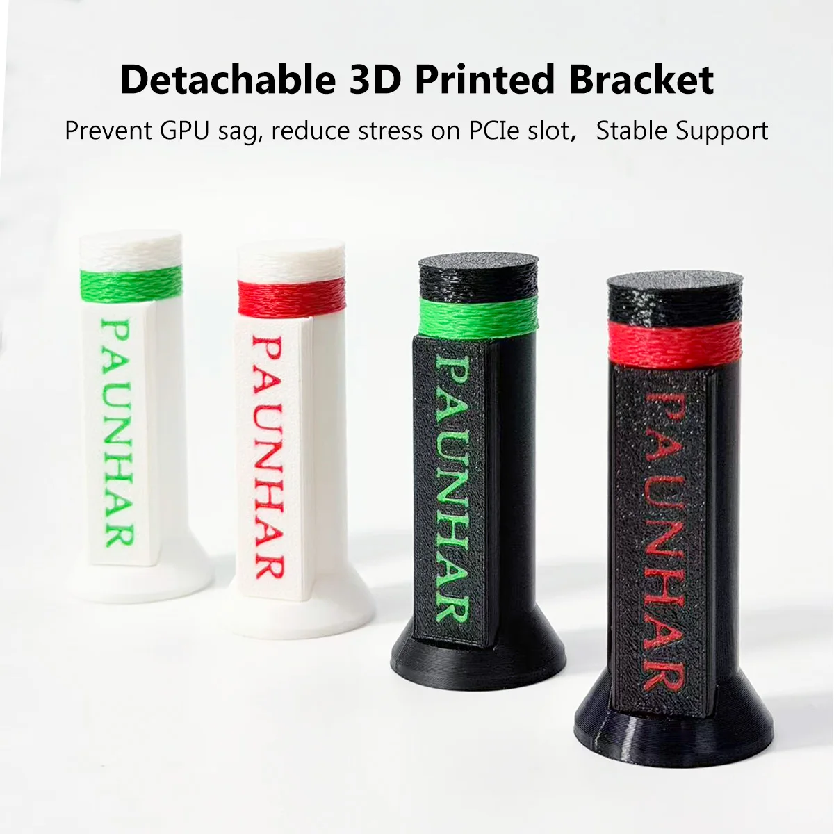 3D printed jack stand for graphics card, with adjustable telescopic design to prevent the graphics card from sagging