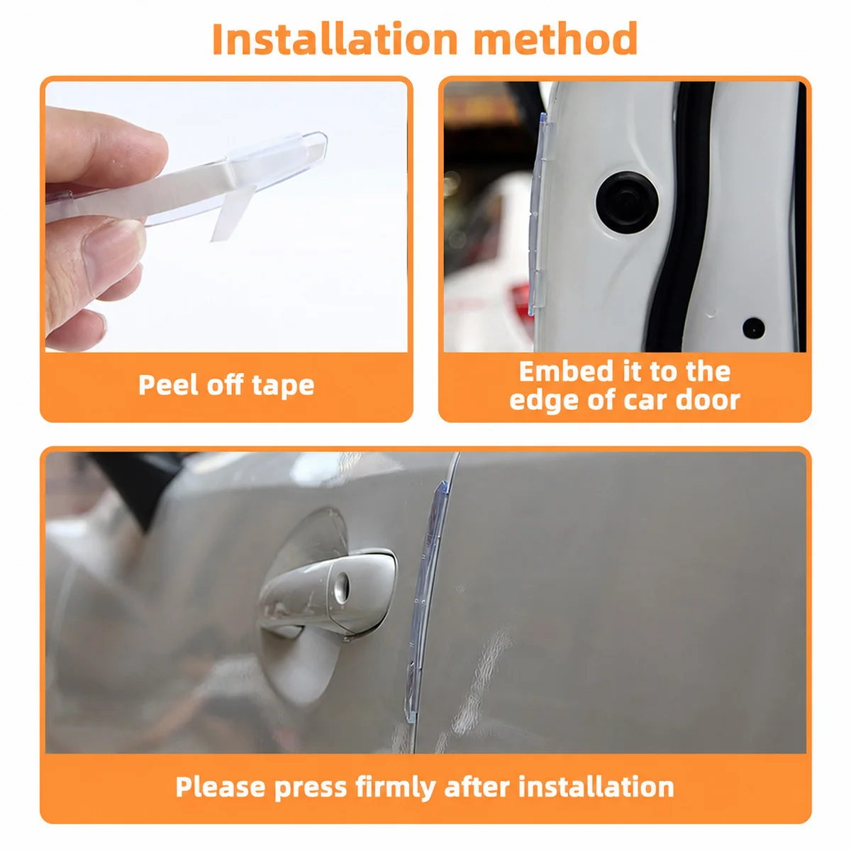 Yitong 1set Car Door Edge Guard Strip Flexible Anti-Collision Scratch Resistant Buffer Trim Molding Transparent Black Two Styles