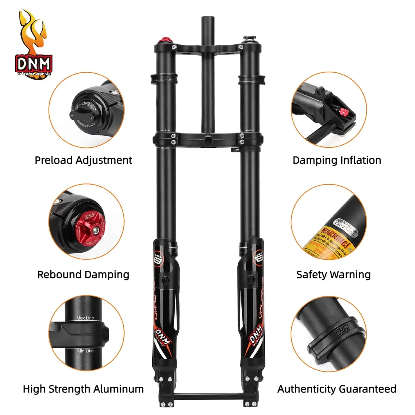 DNM USD-8 FAT شوكة التعليق الأمامية 15*150 مللي متر المحور مزدوج الكتف ل سنو بيتش EBike 20 ''26'' 27.5''