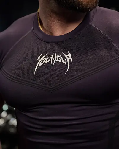 Imagen 2 del producto Camiseta ajustada YOUN American para hombre, novedad de verano, Jogger, deportes, Fitness, correr, entrenamiento, secado rápido, manga corta