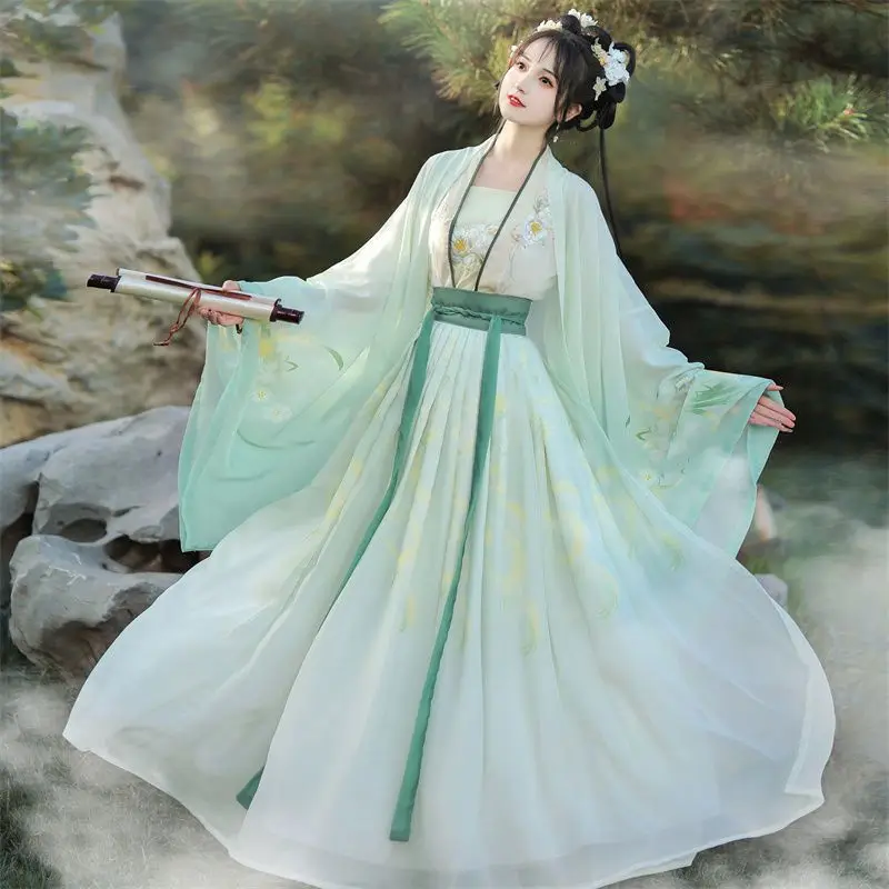 

Chinese Hanfu women's new Song dynasty original authentic traditional retro daily one-piece waist-length pleated skirt