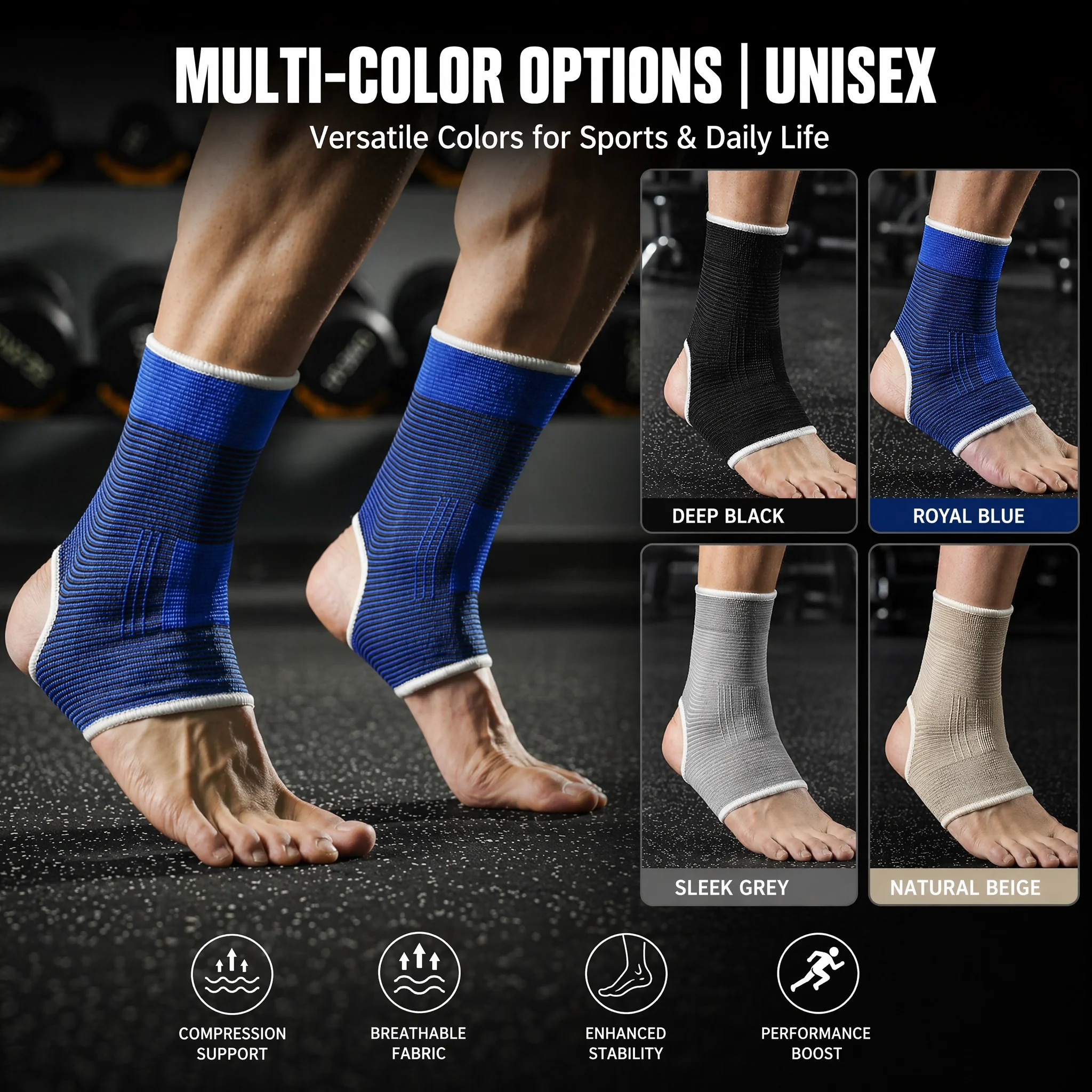 Compression Ankle Support Sleeve Breathable Anti Sprain Foot Brace Sports Ankle Protector Injury Recovery Wrap For Men And Women