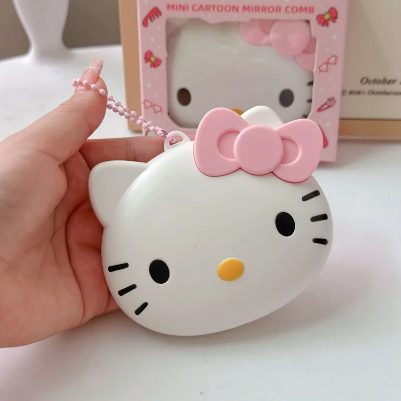 Kawaii الكرتون كورومي سينامورول للطي مرآة تمشيط صغيرة الإبداعية مرحبا كيتي المحمولة ماكياج مرآة الوجه هدايا عيد الميلاد #5