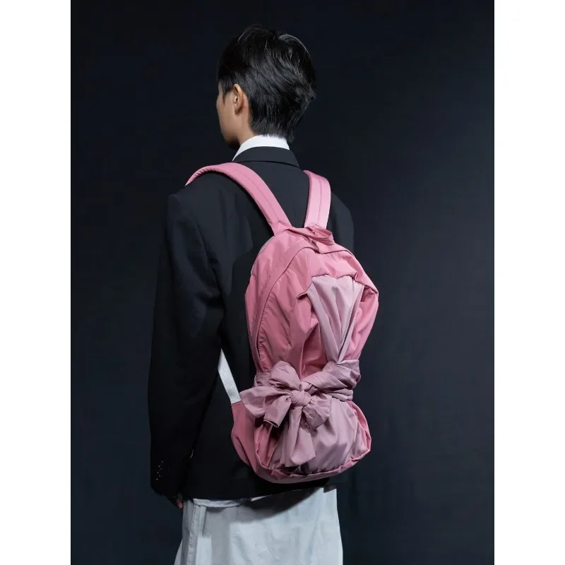 Women Backpack 2023 New Fashionable Niche Bow Girl Heart Backpack College Student Schoolbag Girl Casual Simple Sweet Backpack