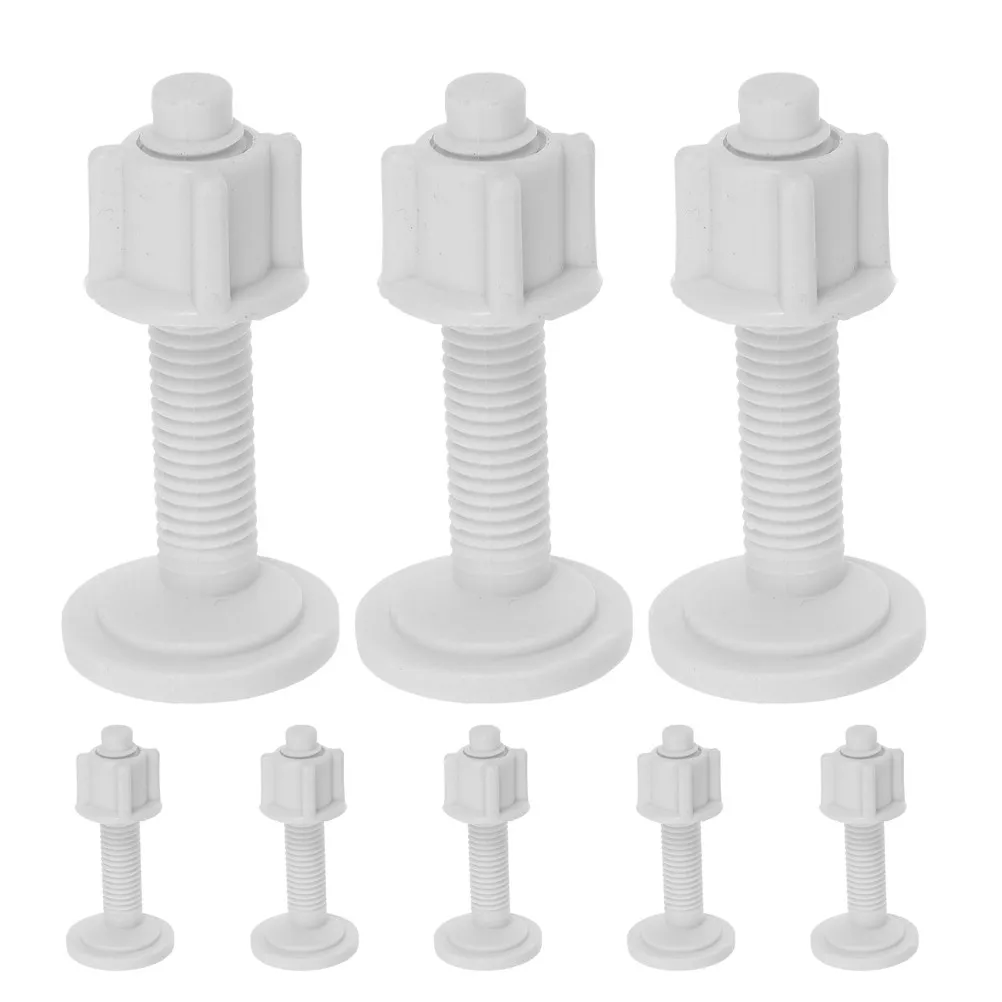 8Pcs White Plastic Toilet Seat Screws Universal Fit with Rubber Expansion Plugs Easy Install Secure Fixation Top Mount Toilet