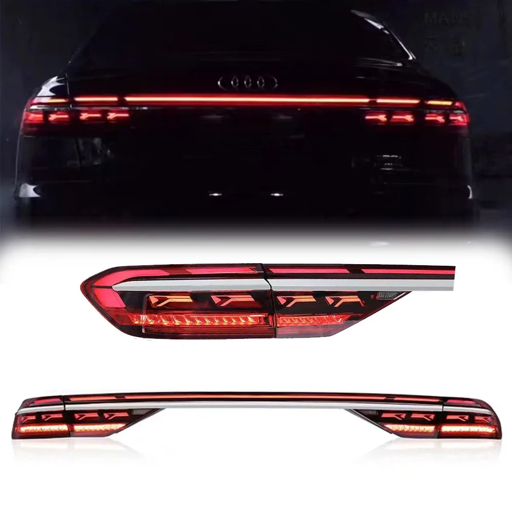 

OLANGDA Car LED Taillamps For Audi A8 2018-2022 Taillights Assembly LED Rear Lights With Middle Light Bar Back Turn Signal Lamp