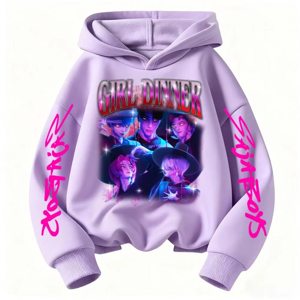 

Autumn KPop Devil Hunter GIRL DINNER Printed Boys' and Girls' Sportswear Fashion Cotton Children's Casual Hoodie Fashion Long Sl