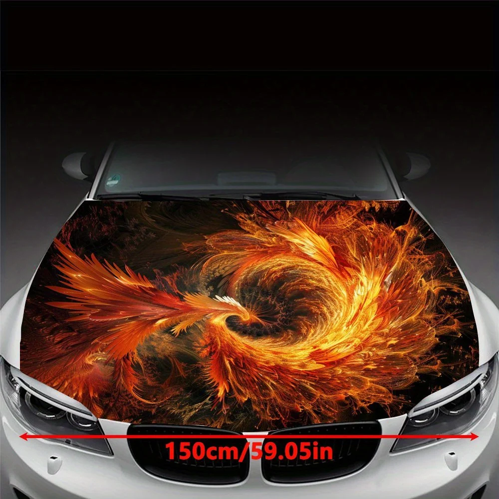 Spectacular fire phoenix dancing car hood truck sticker vinyl graphic sticker, lighting up the bright style.