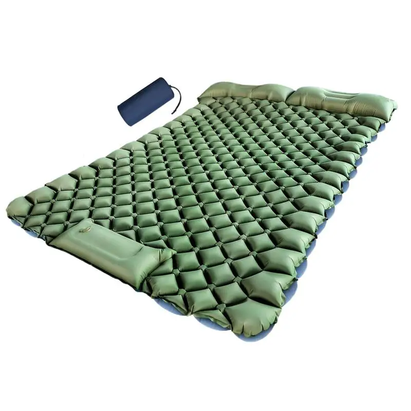 

Camping Air Mattress Backpacking Sleeping Mat With Pillow Built-in Foot Pump Lightweight Mattress For Camping Hiking Backpacking