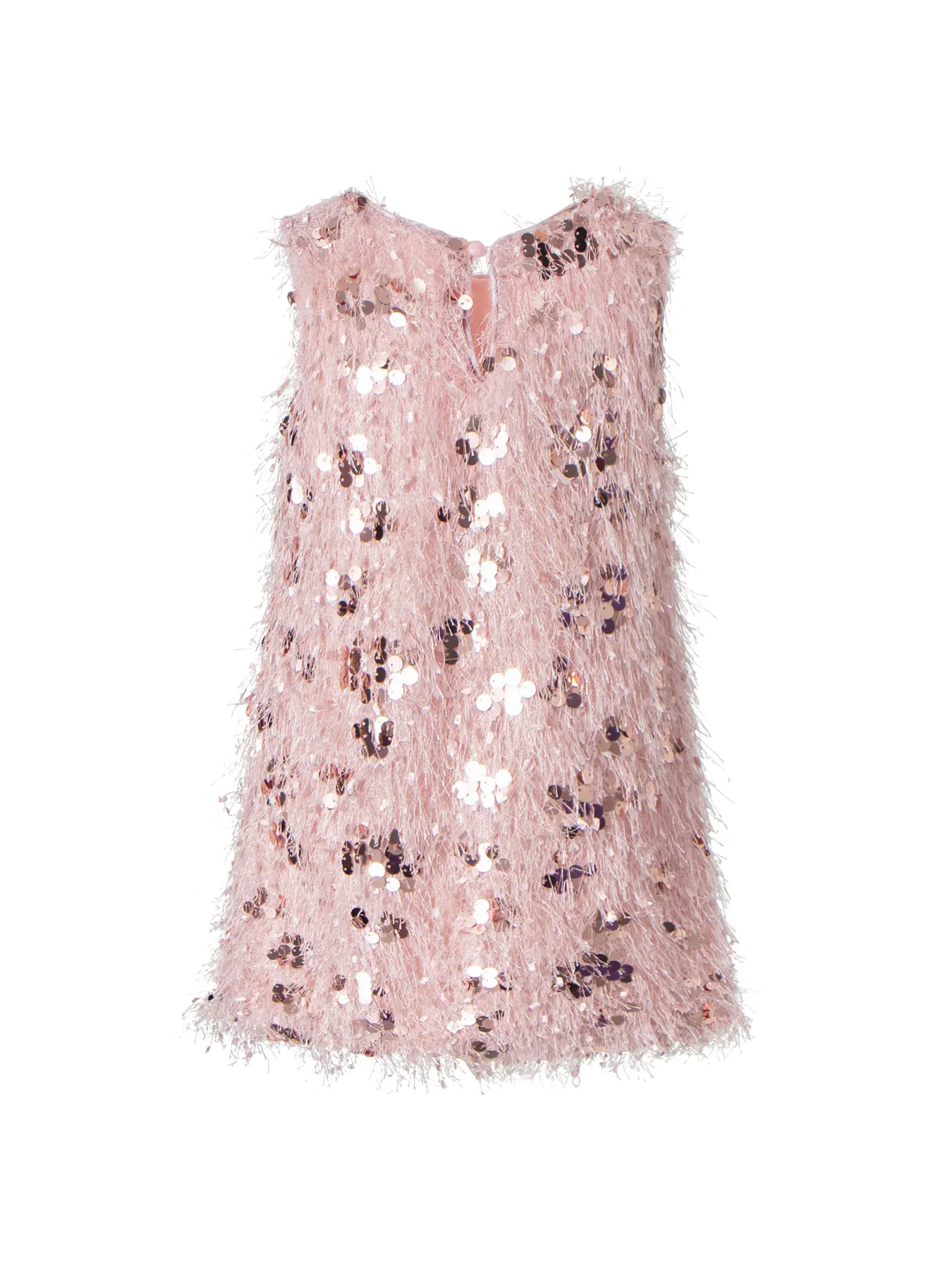 Pink Sleeveless Sequined A-Line Casual Dress for Girls, Comfortable and Soft, Not Scratchy, Suitable for Family Gatherings, Birthday Parties, Princess Dress, Sweet and Cute Dress