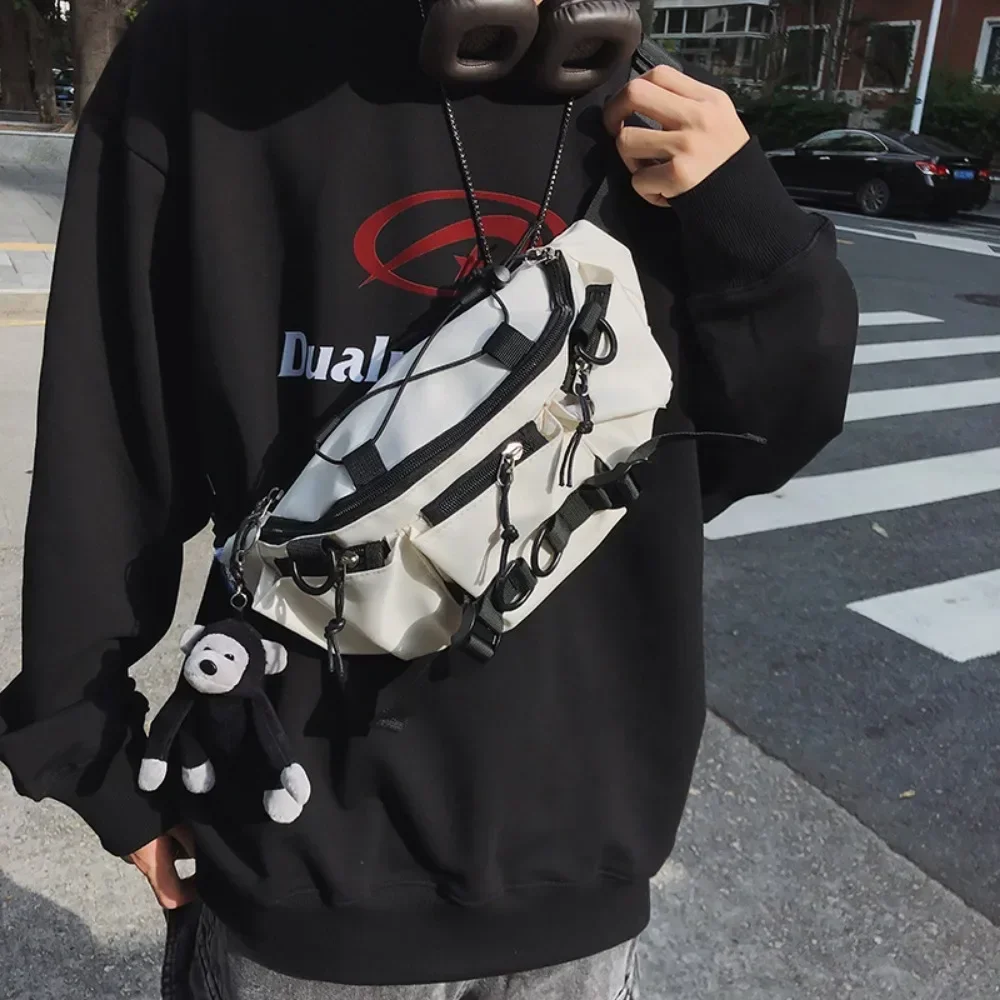2025 Techwear Style Punk Hip Hop Single Shoulder Crossbody Bag Men Women Street Vintage Chest Bags Casual Sport Fanny Pack Сумка
