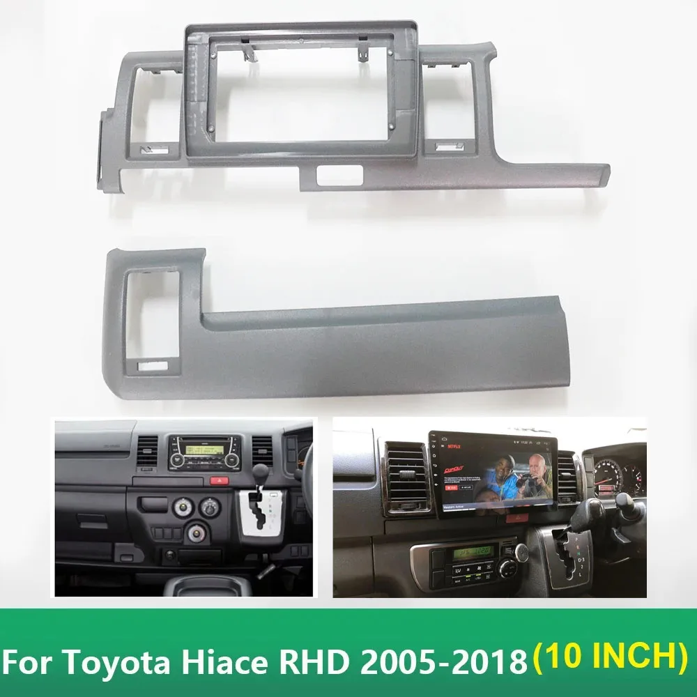 10 Inch Car Frame Fascia Adapter For Toyota Hiace RHD 2005-2018 Android Big Screen Audio Dash Fitting Panel Kit