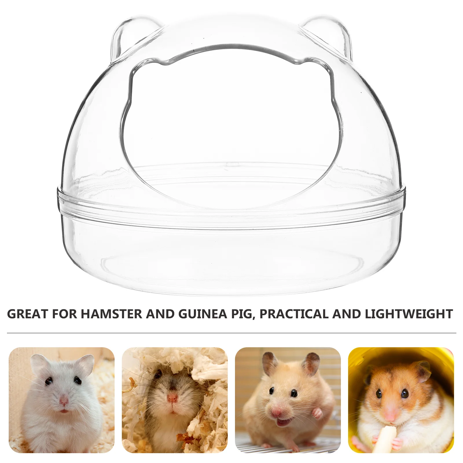 

Hamster Bath Room Transparent Small Pet Bathroom Anti-Slip For Guinea Pig Chinchilla Rat Sand Bath Washing Tub Pet Toilet