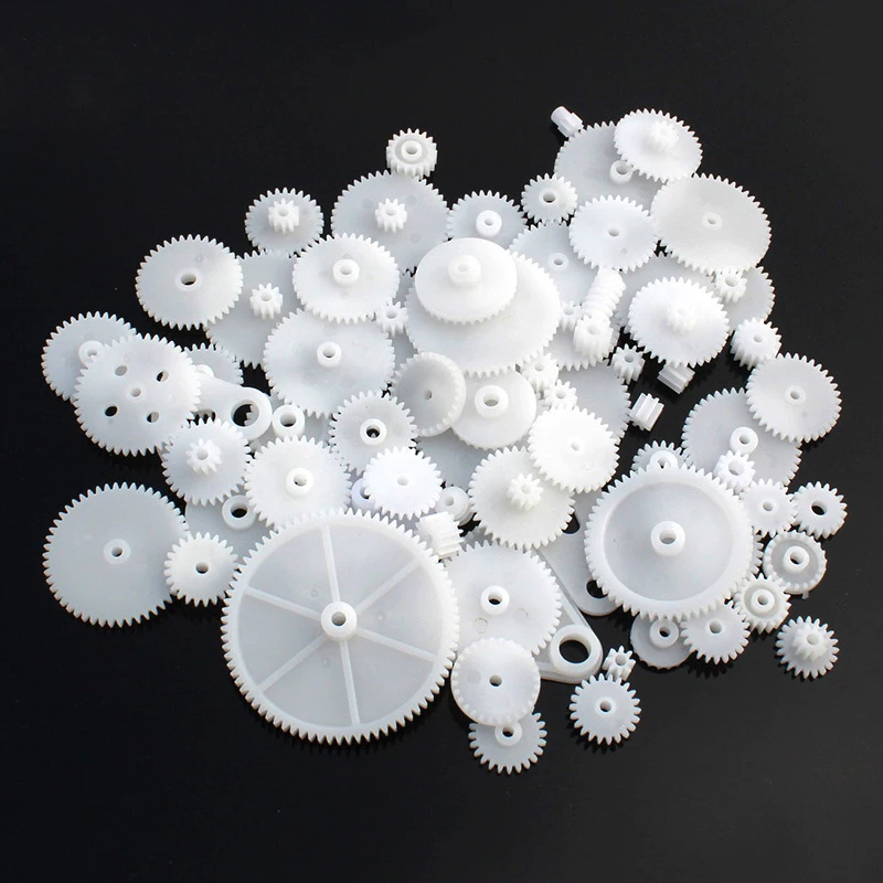 72Pcs/set 0.5 Modulus Plastic Motor Gear Bag Kit DIY Model Robot  Reduction Gears Motor Wheels Pulley Toys Accessories Hardware