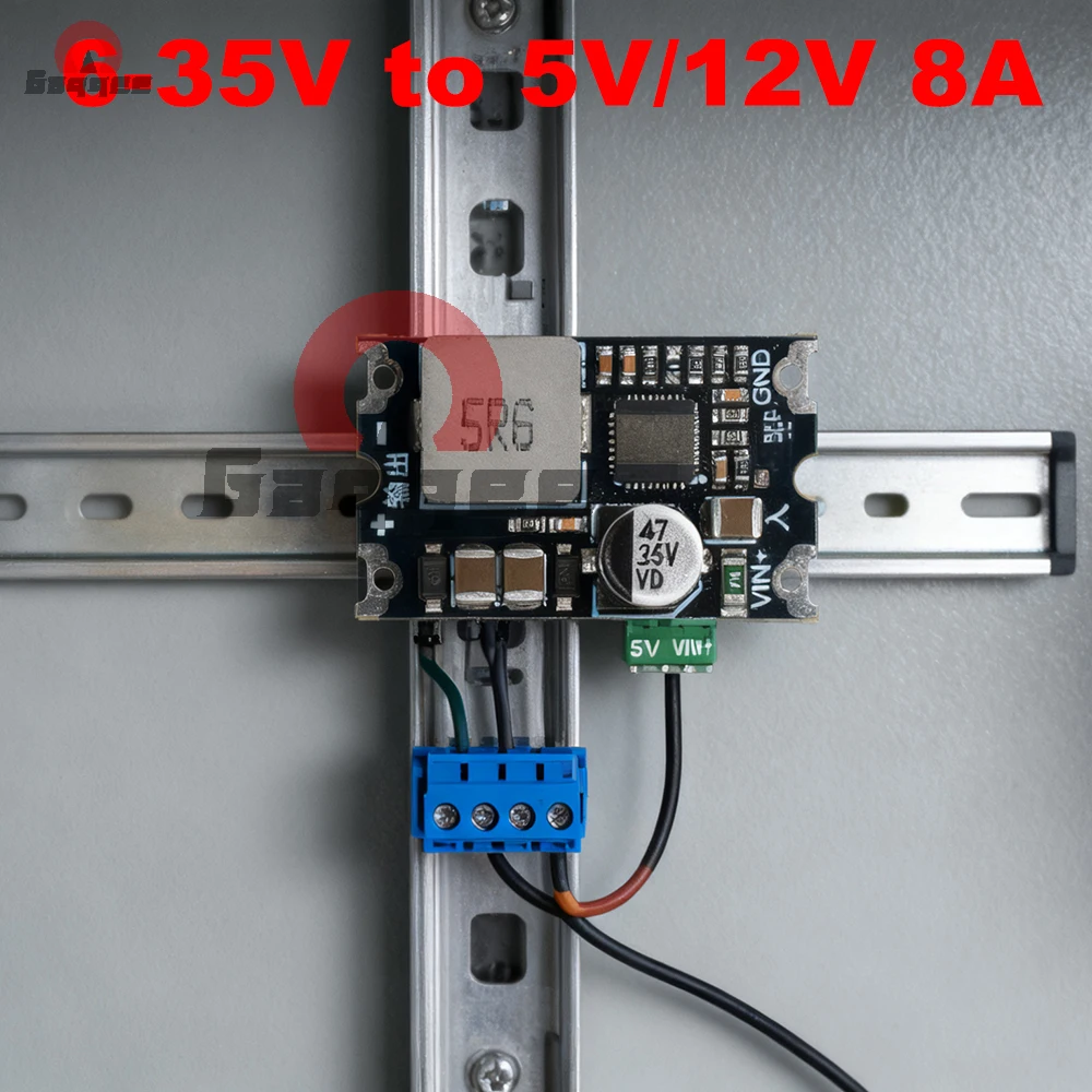 DC-DC Step Down Power Module 6-35V to 5V/12V 8A High Efficiency 95% Buck Converter with Low Ripple Stabilization