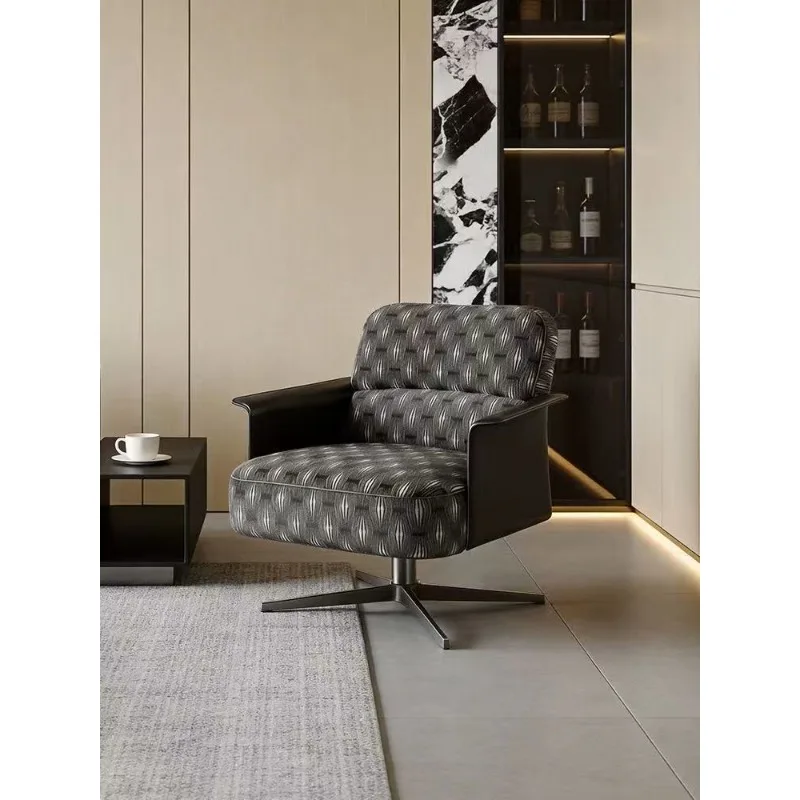 

Italian minimalist designer single sofa chair living room small apartment hotel B & B rotatable leisure armchair
