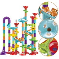 DIY Construction Marble Run Race Track Building Blocks Kids 3D Maze Ball Roll Toys kid Christmas Gift build a circuit
