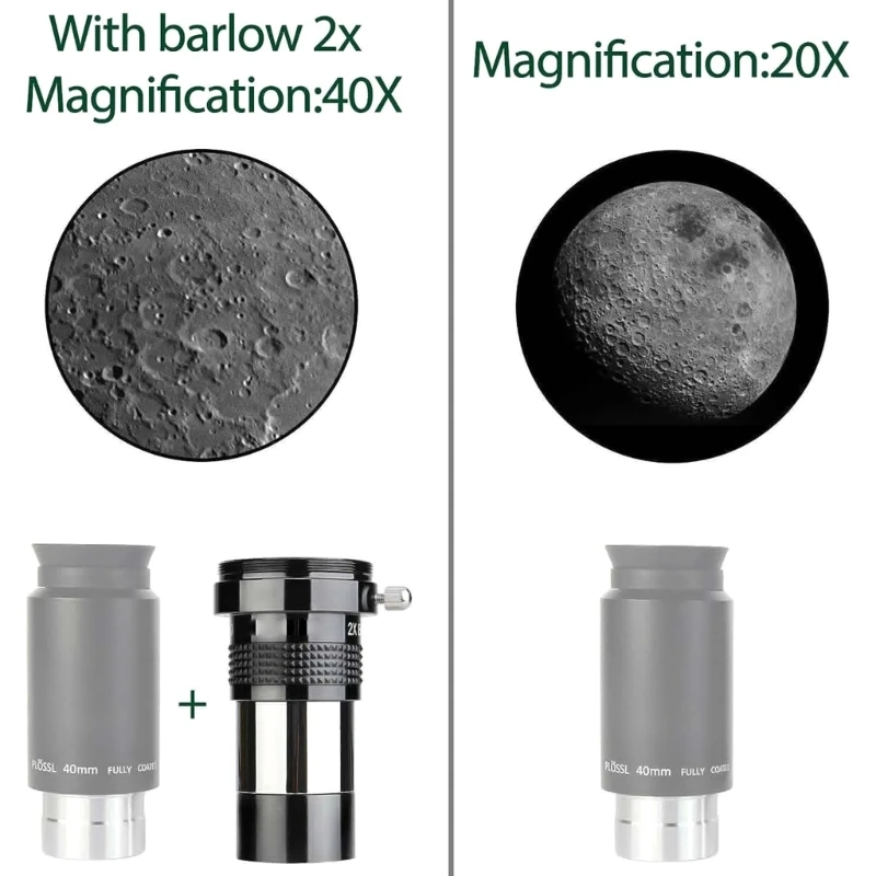 Loupe double le grossissement, améliore la correction des couleurs Parfait pour l'observation planétaire Outil efficace