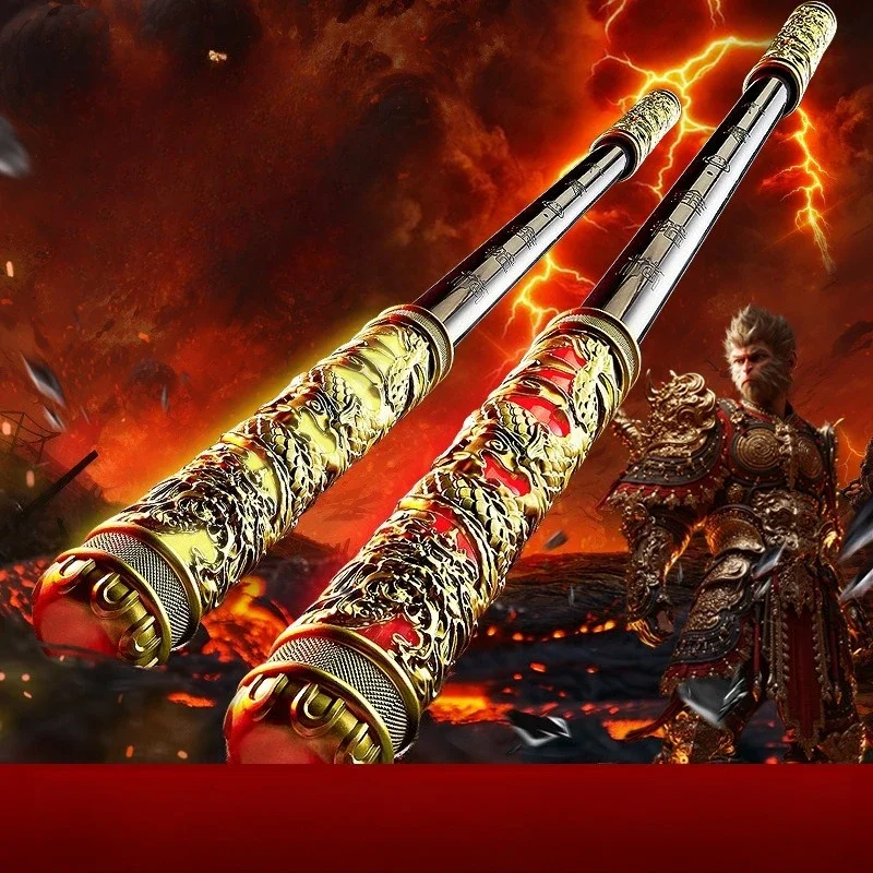 Popular Ruyi Gold Hoop Voice Stick Induction Electric Retractable Blowing Laser Sword Boy Toy Glow Stick