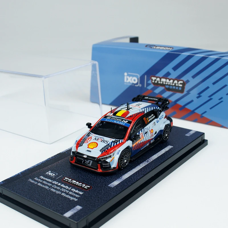 

In stock: 1:64 modern i20 N Rally1 die-cast alloy car model, boys' festival gift toy, adult decorative collectible ornament.