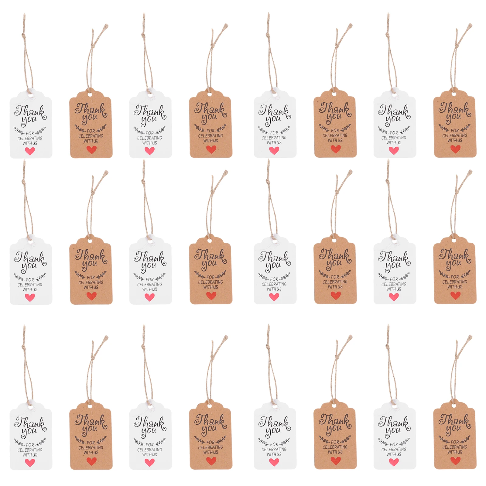 

200pcs Wedding Tags Paper Decoration Stickers Hemp Rope Cake Labels for Parties Gifts Anniversaries Baking Shops