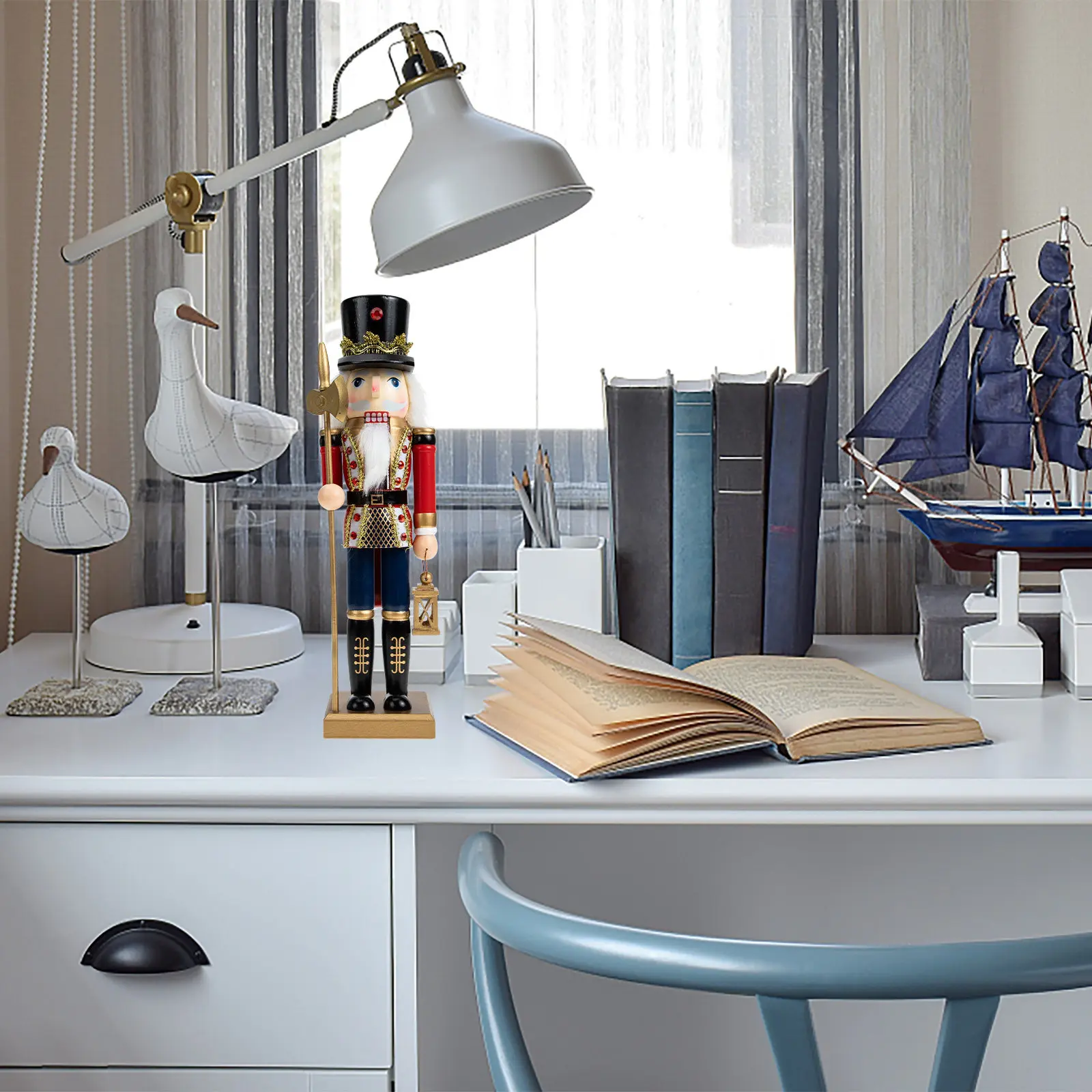 Wooden Nutcracker Decoration Adorable Home Ornament for Table Kitchen Decor Cartoon Interior Ornament Household Decorations