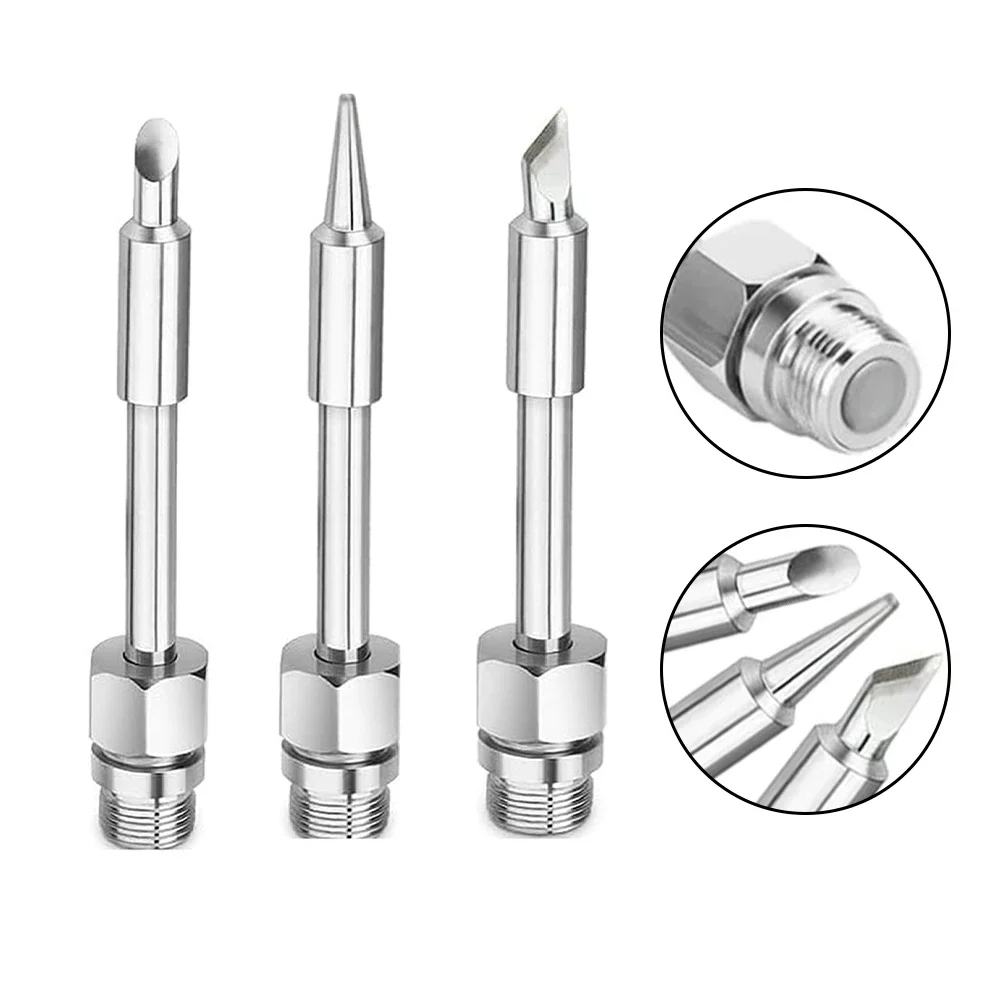 3PCS Soldering Iron Tips 510 Interface Soldering Tips M7 Thread Size Nickel Plated Copper Silver Plated Home Repair