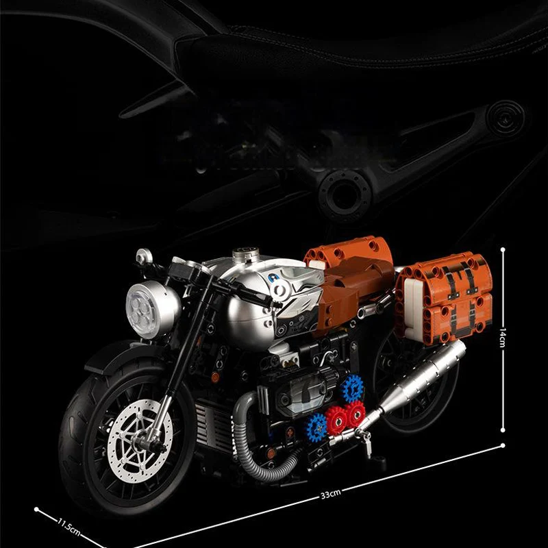 OUZEY Retro Cafe Moto Building Blocks, oltre 14 kit modello fai da te con parti meccaniche, regalo da collezione per adulti per uomo