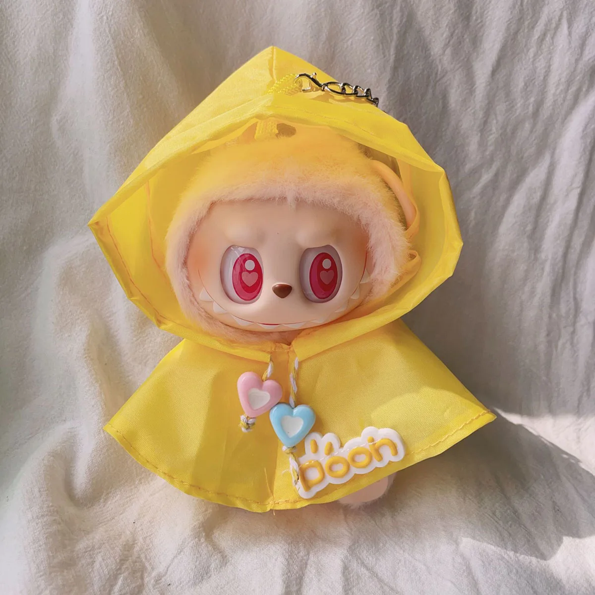 Mini Plush Doll'S Clothes Outfit Accessories for Labubu Green Yellow Raincoat Set Clothing Gift