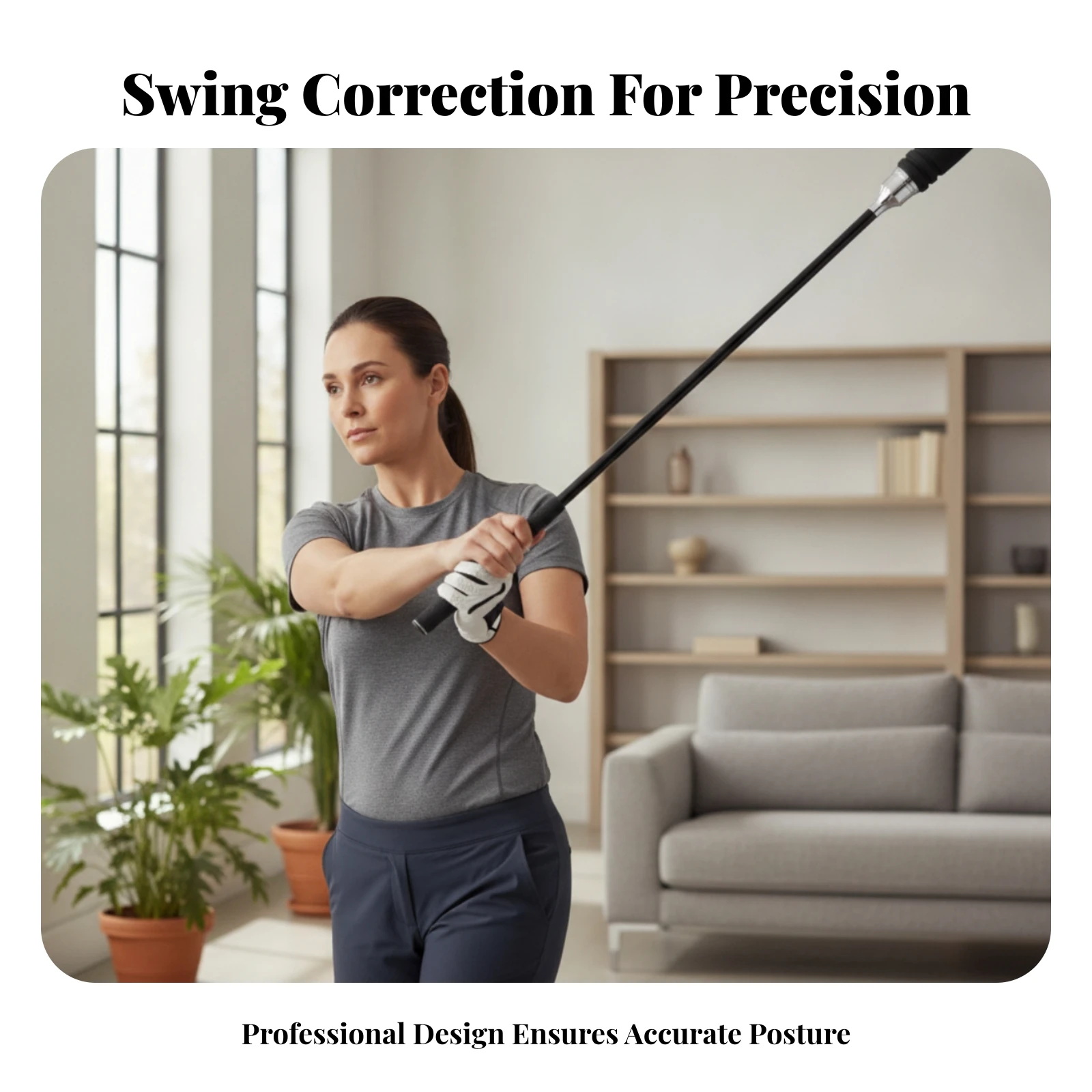 Bag-Sized Golf Swing Practice Aid Golf Training Stick Stainless Steel Tempo Practice Aid - view 5