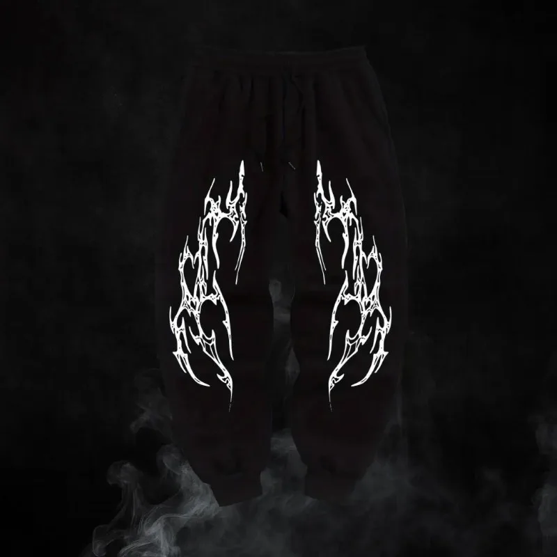 

American Street Men's Gothic Style Fitness Jogging Pants Four Seasons New Style Unisex Casual Fitness Sports Pants