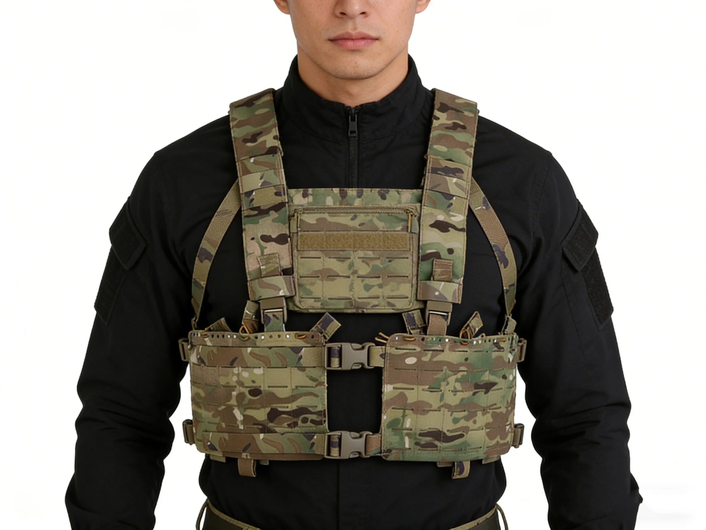 

Тактическая нагрудная система Alpha Camouflage с двусторонней панелью, система MOLLE, эластичный внутренний карман