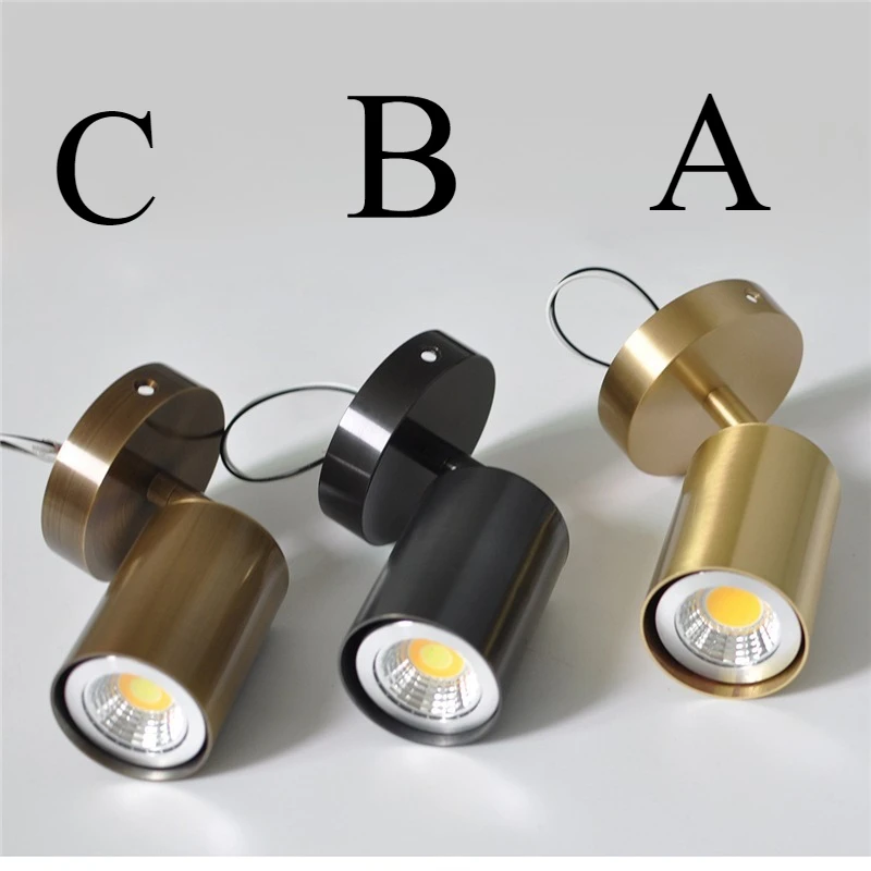 All-copper Wall Lamp Rotatable Bedroom Bedside Light Mural Lamps Retro Indoor Decor Brass Mini Reading Spotlight