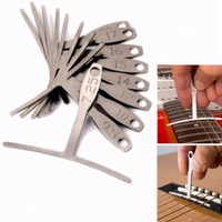 9pcs Guitar Spoke Gauge T-Shape Ruler Fingerboard Measure Luthier Tool Neck Frets Arc Adjustment Measure Caliper