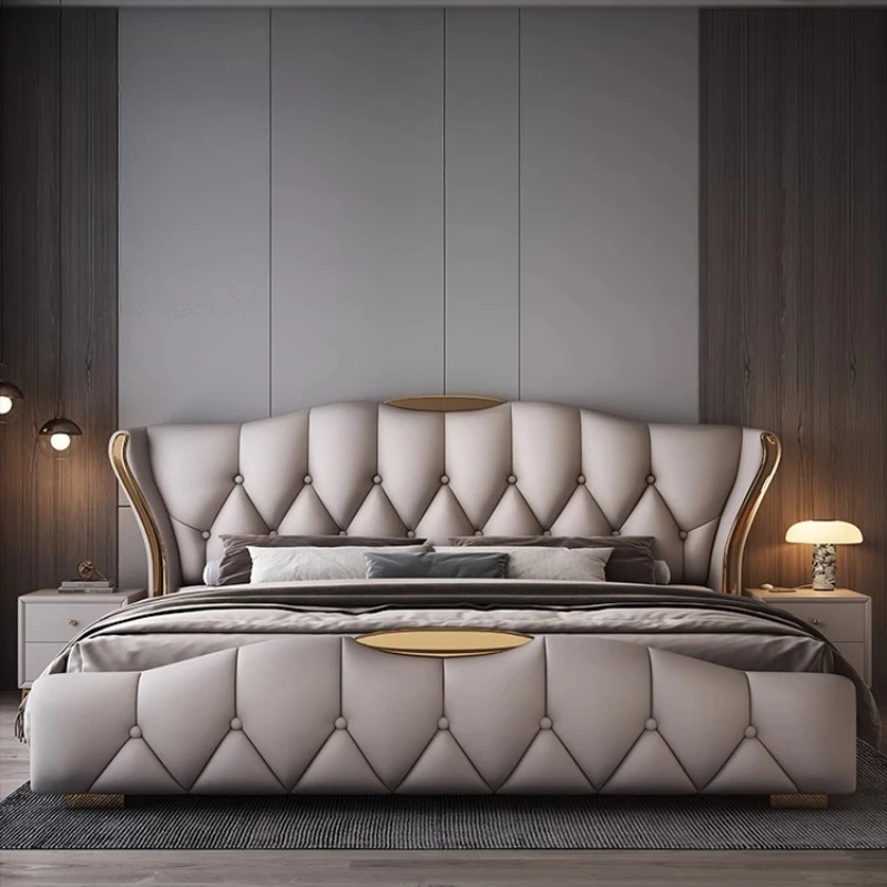 تصميم سرير غرفة النوم الرئيسية قراءة عصرية كسول شقة عالية الجودة سرير الشمال ضوء فاخر كاما دي كاسال أثاث المنزل