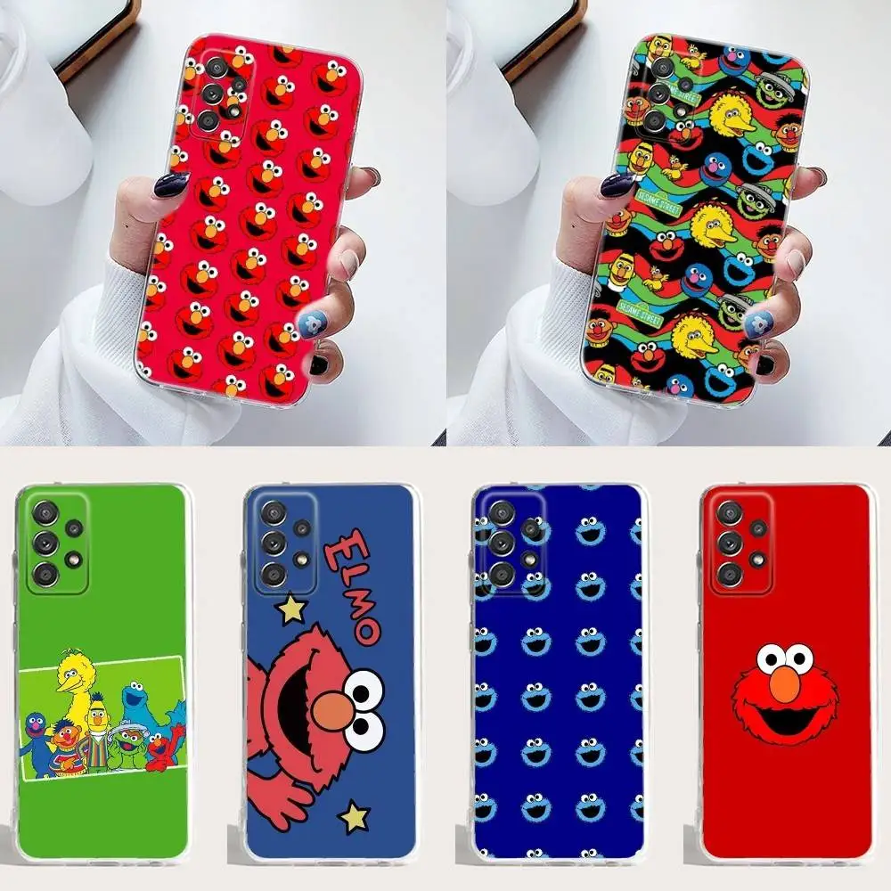 

S-Sesame-Streets Phone Case Silicone For Samsung S30,23,21,22,20 FE lite,S10,9,PIus Note20ultra Soft Transparent