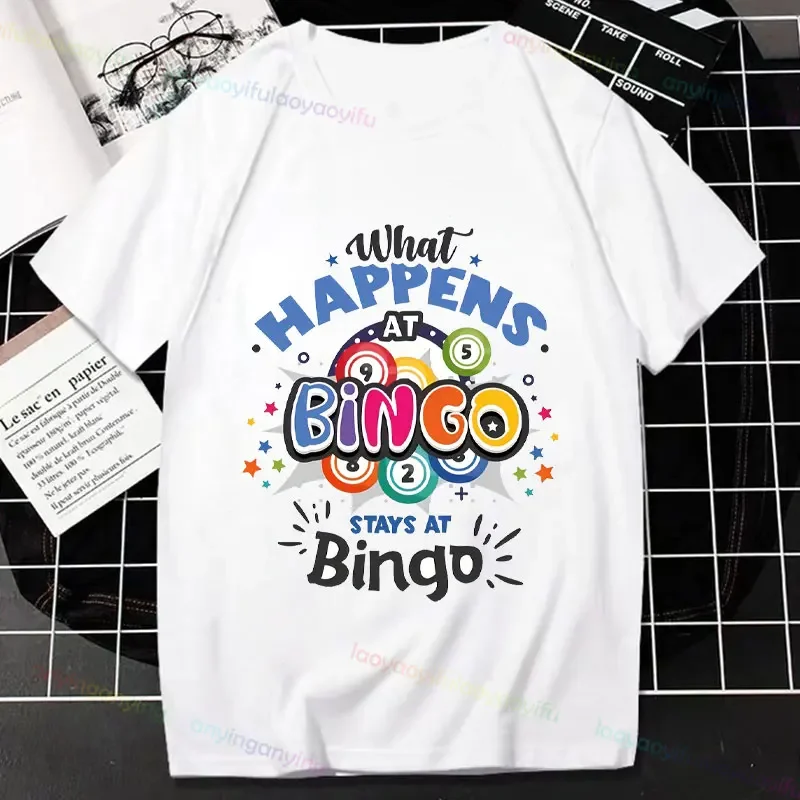 Funny Pattern T-Shirts Lucky Bingo Lady Graphic T Shirts Unisex Gift Pure Cotton Originalit Letters Casual Wear O-neck All-Match