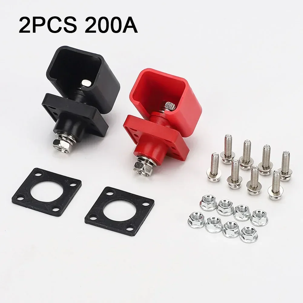 2pcs 200A DC500V Lithium Battery Terminals High Current Energy Storage Copper Terminal Battery Connector Terminal Block