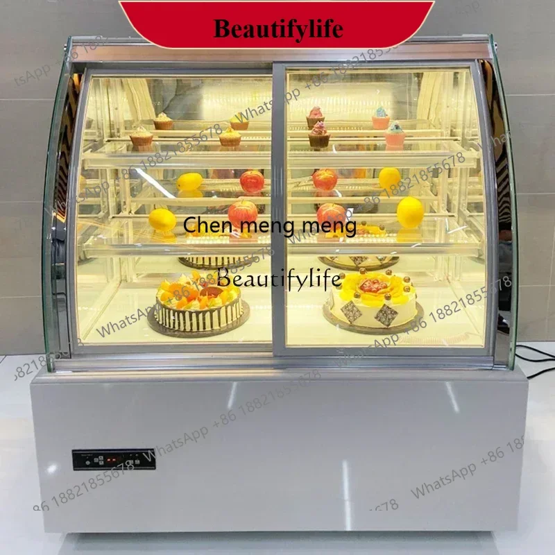D178  Arc Front Door Cake Refrigerated Display Cabinet Glass Air-Cooled Fruit Pastry Dessert Fresh-Keeping