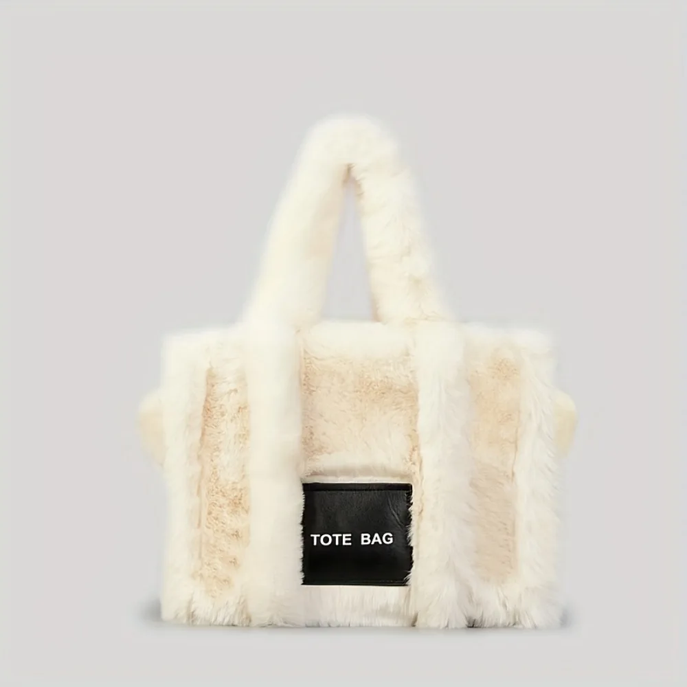 Trendy Plush Soft Crossbody Bag FashionTote Bag Large Capacity Fashion Shoulder Bag Fluffy Faux Fur Handbag