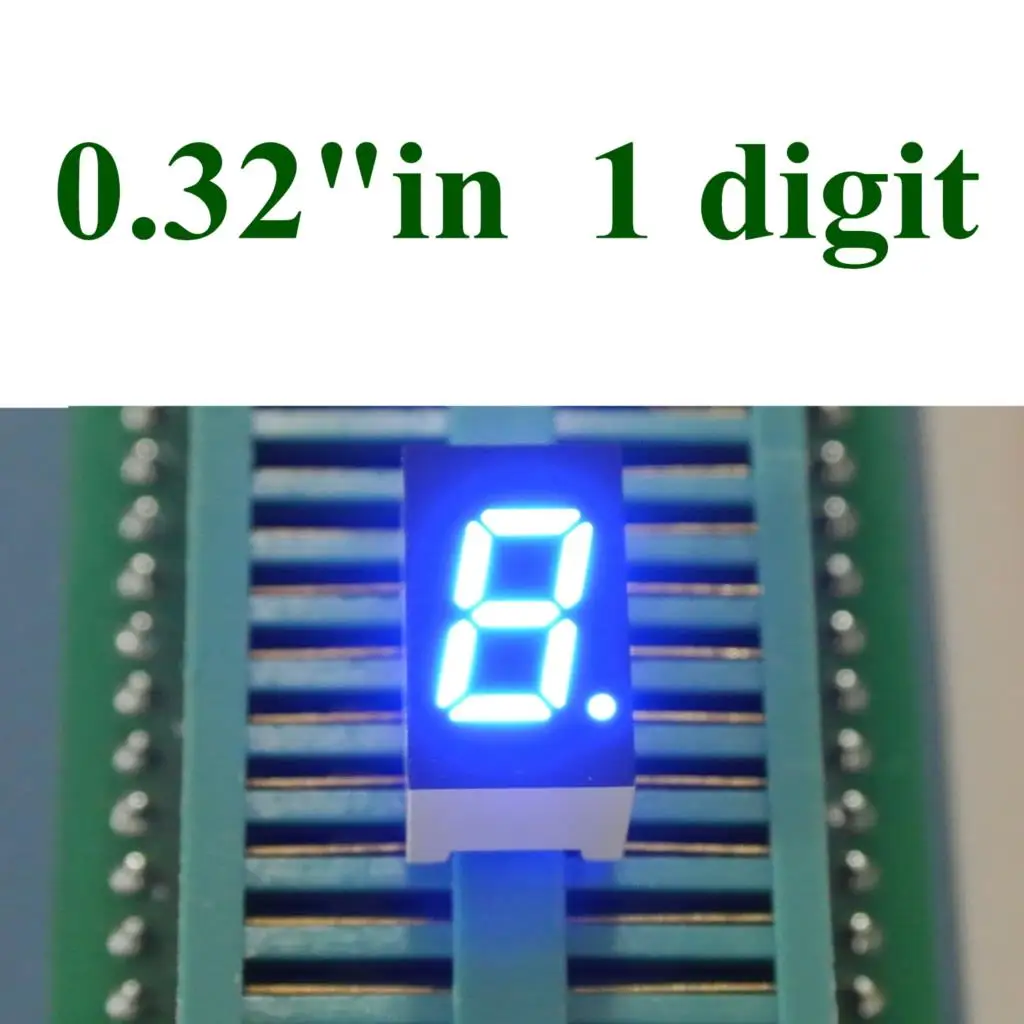 

20PCS/LOT 0.32" inch 1 Bit 7 Segment blue LED Display Digital Tube Plastic Metal Common ANODE/cathode(Nixie tube)