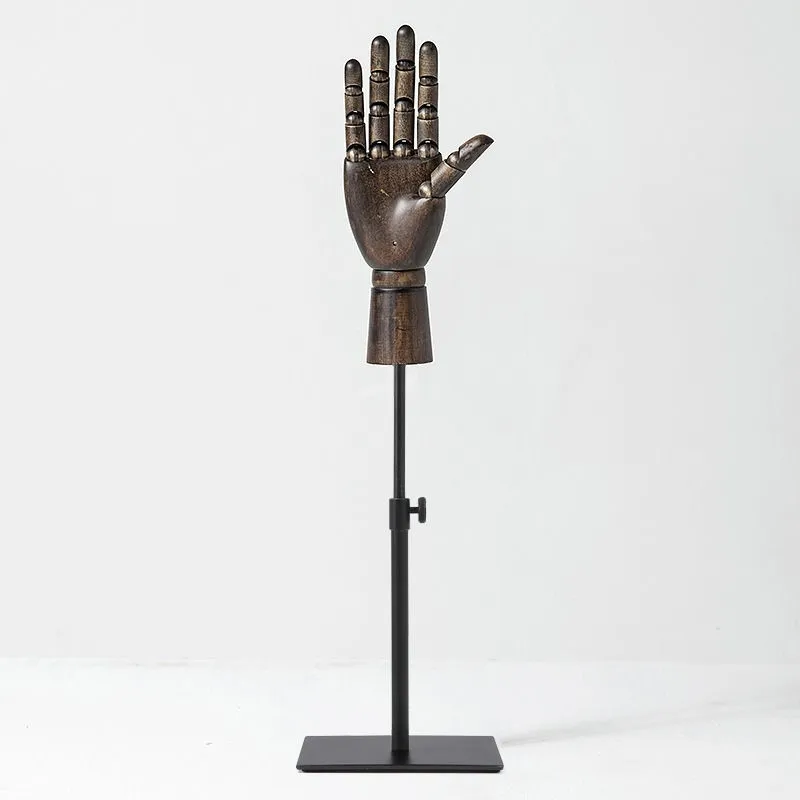 2025 New Home Desktop Antique Hand Shaped Decorative Wooden Multi functional Jewelry Display Stand Decorative Ornaments LI498