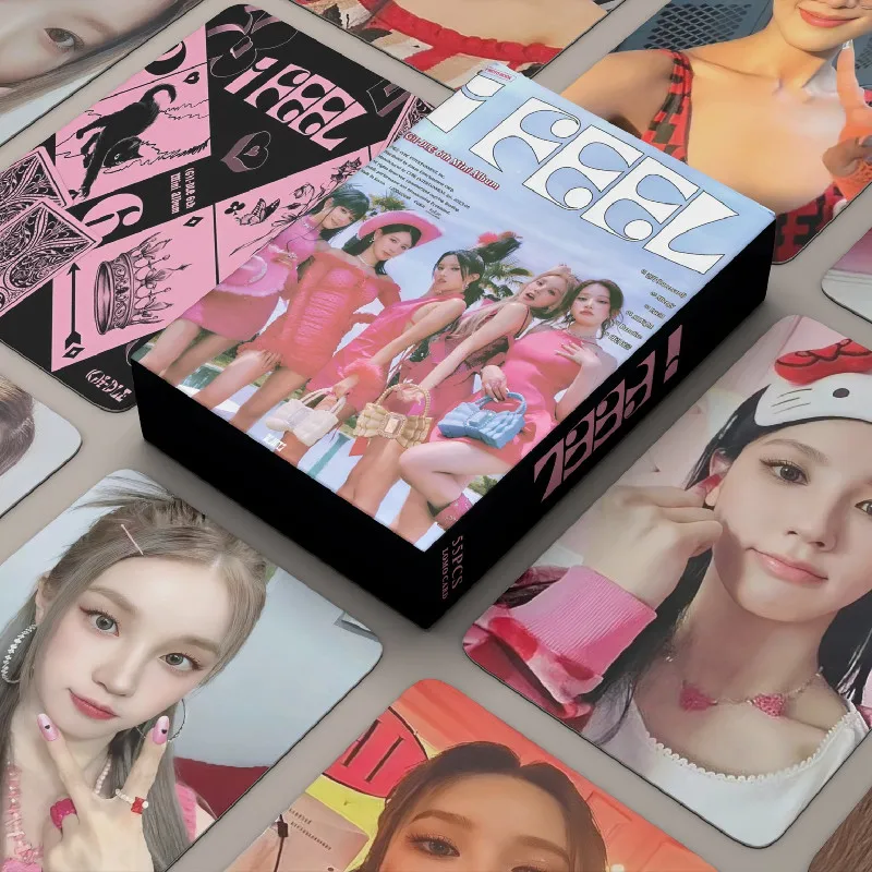 Imagem -03 - Kpop Gidle Novidades Album i Feel Photocards g I-dle Girls Lomo Cartões Postais Fãs Presente Coleção 55 Pcs Conjunto Alta Qualidade