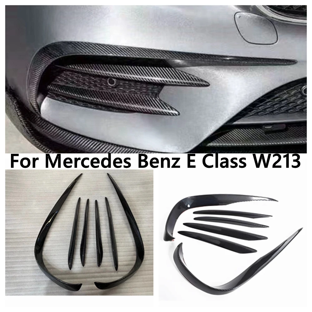 

FOR Mercedes-Benz E-Class W213 2016-2023 6 PCS Air Knife Car Parts Fog Light Cover Car Accessories Front Bumper Splitter Spoiler