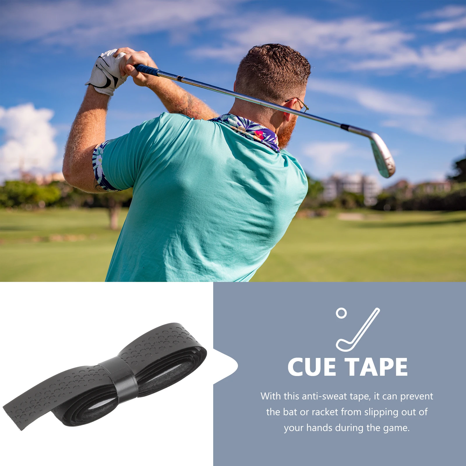 

2Pcs Golf Club Belt Adhesive Grips Tapes Sweat absorbing Wear resistant Pu Replacement Kit Set Golfing Supplies