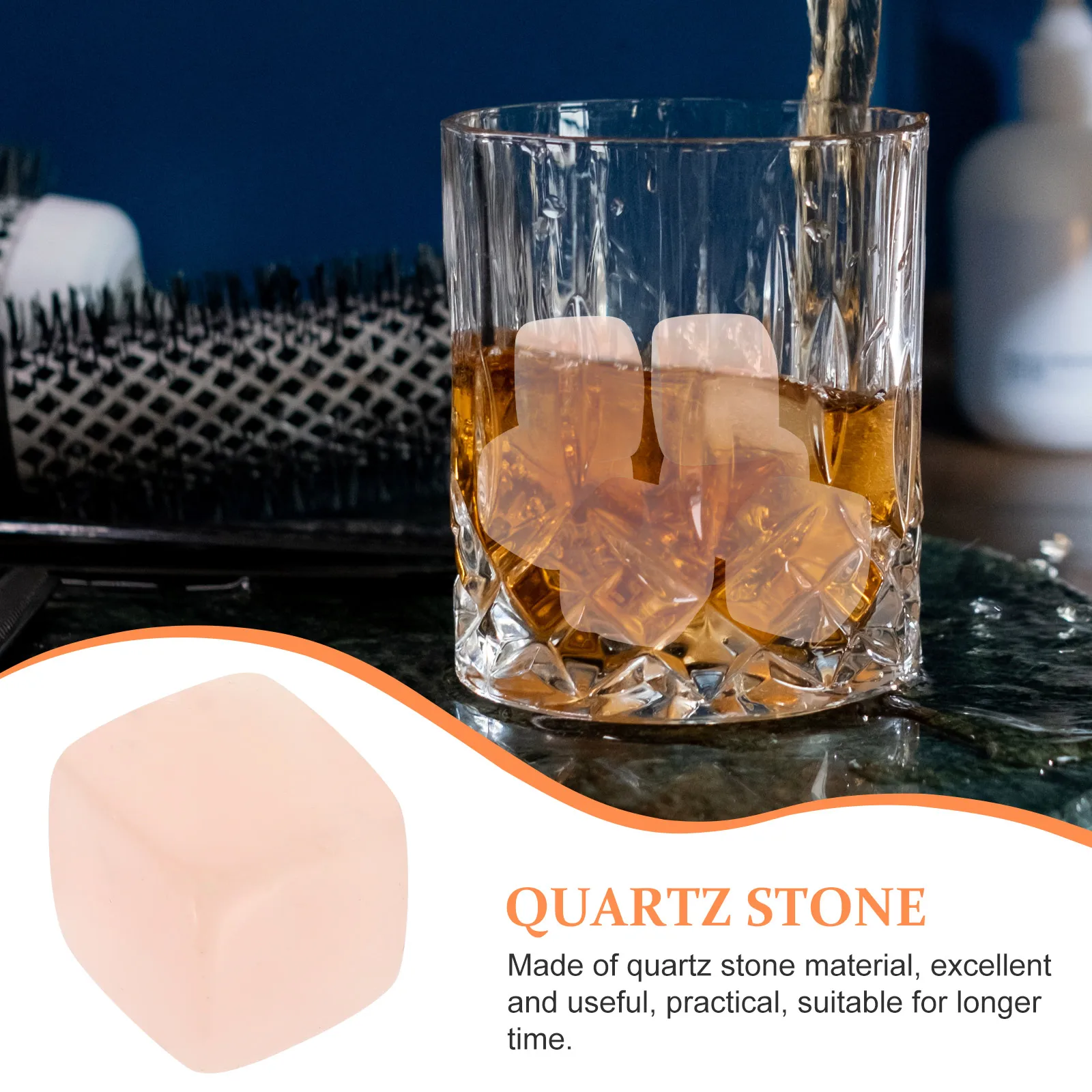 

6 pcs Crystal Ice Whiskey Stones Cubes 0 8 Inch Quartz Whiskey Stones Reusable Drink Chilling Bar Accessories Gifts