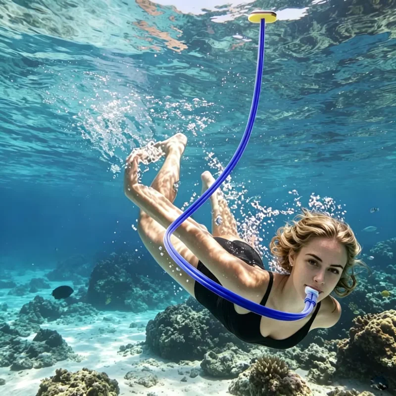 2M Adult Full Dry Snorkel Breathing Tube Universal for Men Women Swimming Diving Swim Gear Pool Ocean Water Sports