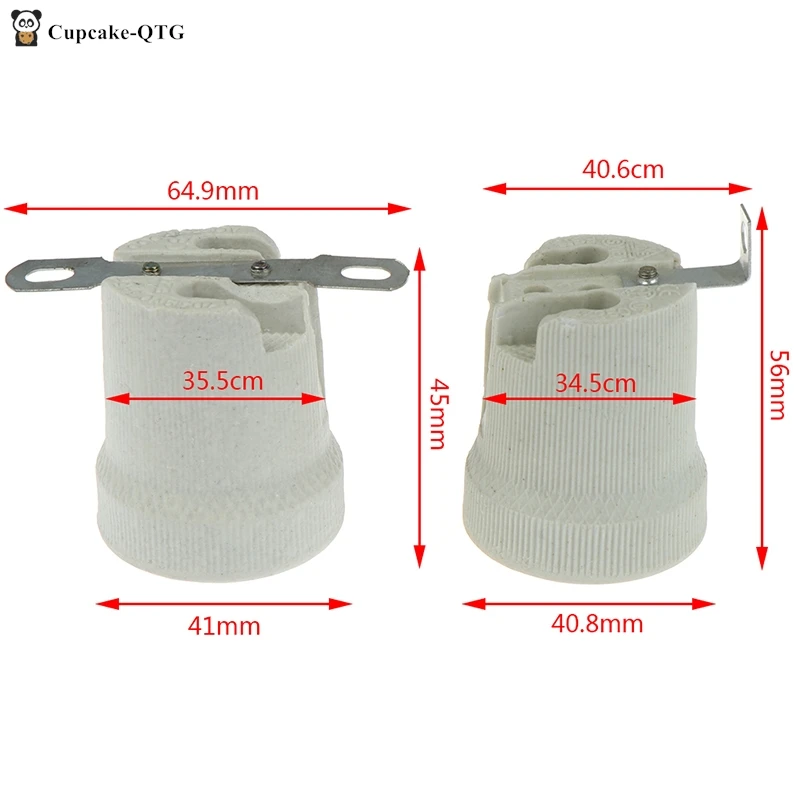 E27 Vintage Lamp Base Ceramic Edison Lamp Fittings Socket Lamp Base Holder Accessory Fixing Bracket Large Screw Cap